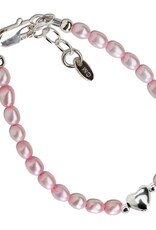 Cherished Moments Destiny Silver Bracelet - Pink Freshwater Pearls and Heart