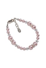 Sadie Sterling Silver Bracelet w/Pink Swarovski Pearl and Rondelle