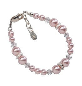 Cherished Moments Sadie Sterling Silver Bracelet w/Pink Swarovski Pearl and Rondelle