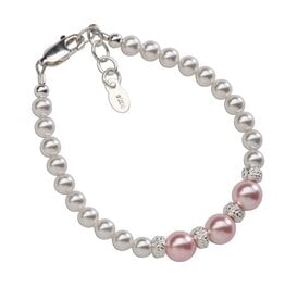 Cherished Moments Paige Sterling Silver Bracelet w/Swarovski Pearl and Stardust Beads