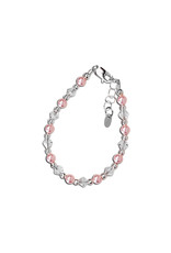 Cherished Moments Payton Silver Bracelet with Pink Swarovski Pearls/Crystals
