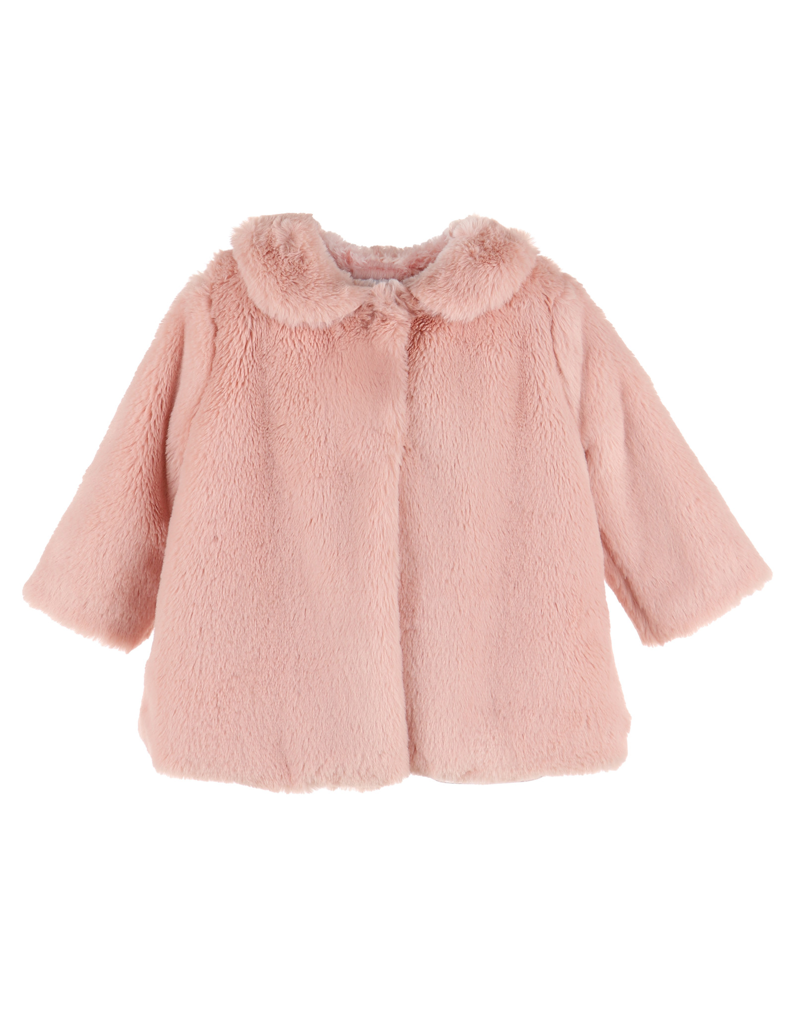 Casero Cozy Fur Long Jacket in Pink