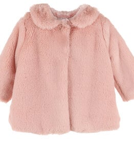 Casero Cozy Fur Long Jacket in Pink