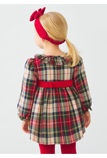 Abel & Lula Red Holiday Plaid Dress with Belted Waist