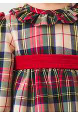 Abel & Lula Red Holiday Plaid Dress with Belted Waist