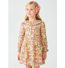 Abel & Lula Girls Blush Poplin Dress with Collar