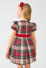 Abel & Lula Girls Red Holiday Plaid Dress w/Short Sleeves