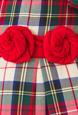Abel & Lula Girls Red Holiday Plaid Dress w/Short Sleeves
