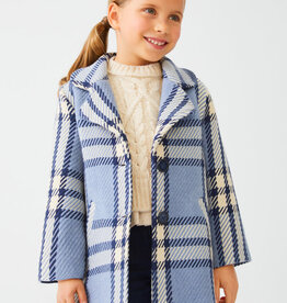 Abel & Lula Blue Plaid Formal Coat