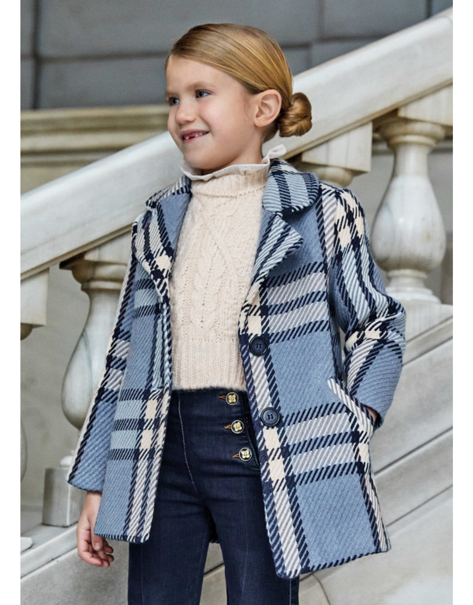 Abel & Lula Blue Plaid Formal Coat