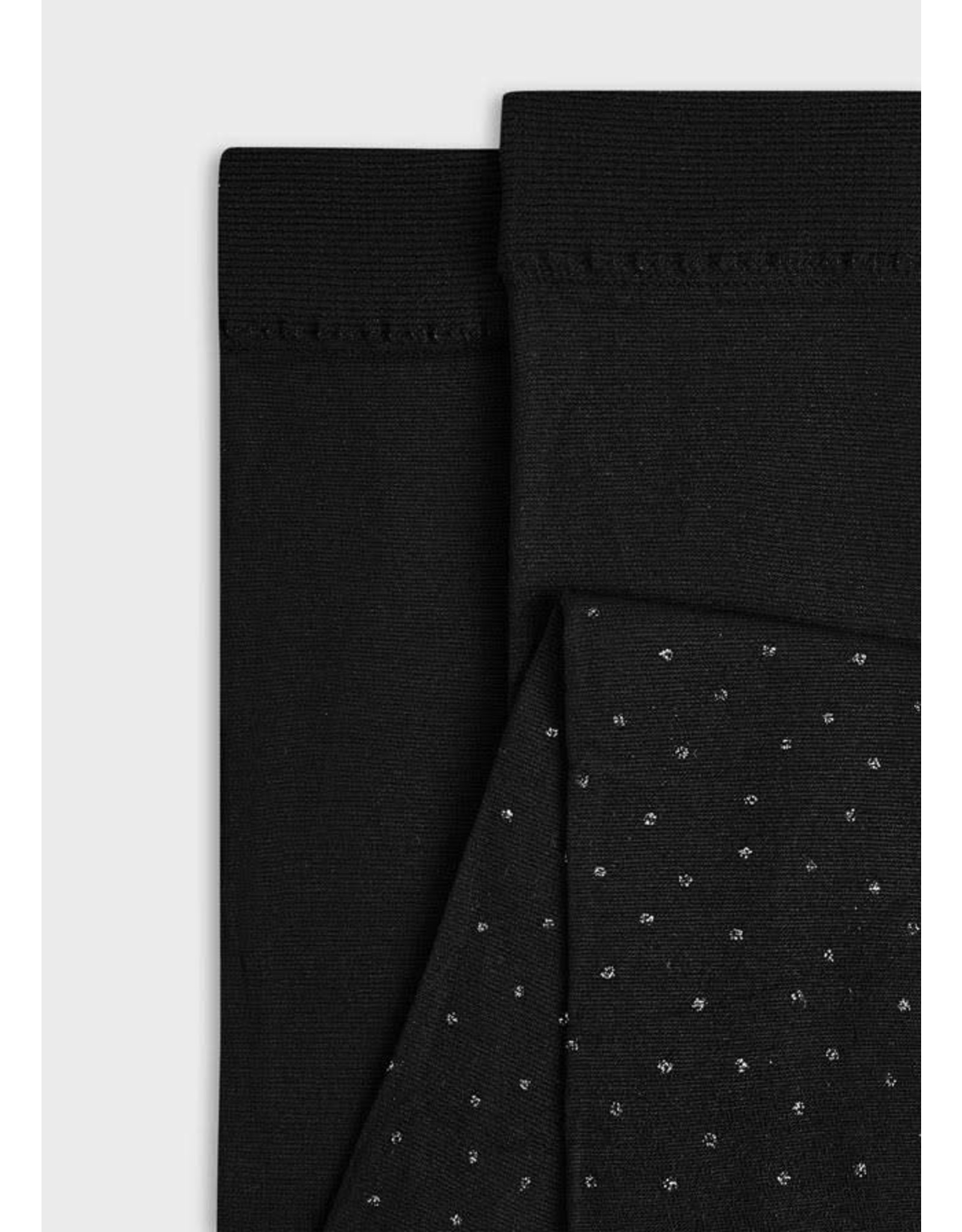 Abel & Lula Glitter Polka Dot Stockings in Black-Silver