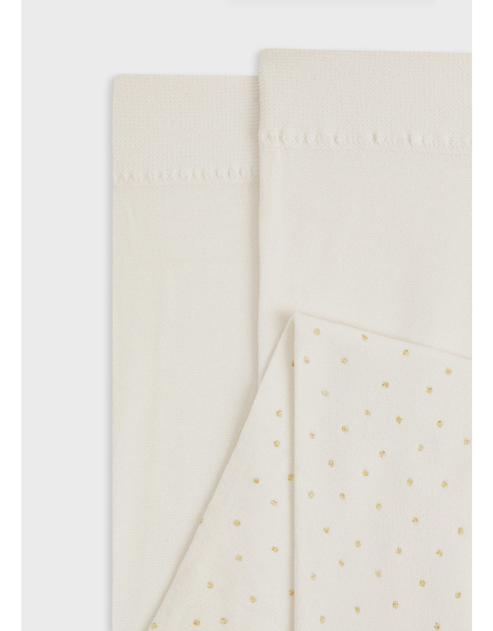 Abel & Lula Glitter Polka Dot Stockings in Cream-Gold