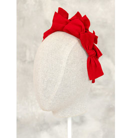 Abel & Lula Faux Suede Bows Headband in Red