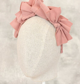 Abel & Lula Faux Suede Bows Headband in Rose