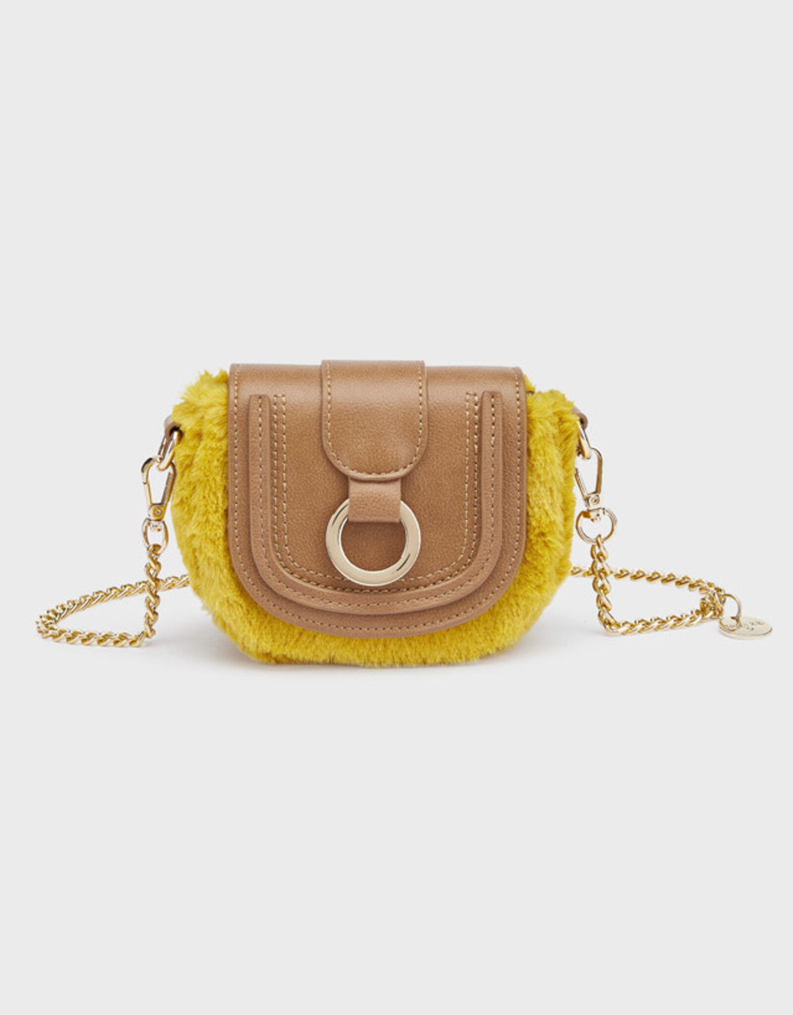 Abel & Lula Orange-Yellow Faux Fur Bag