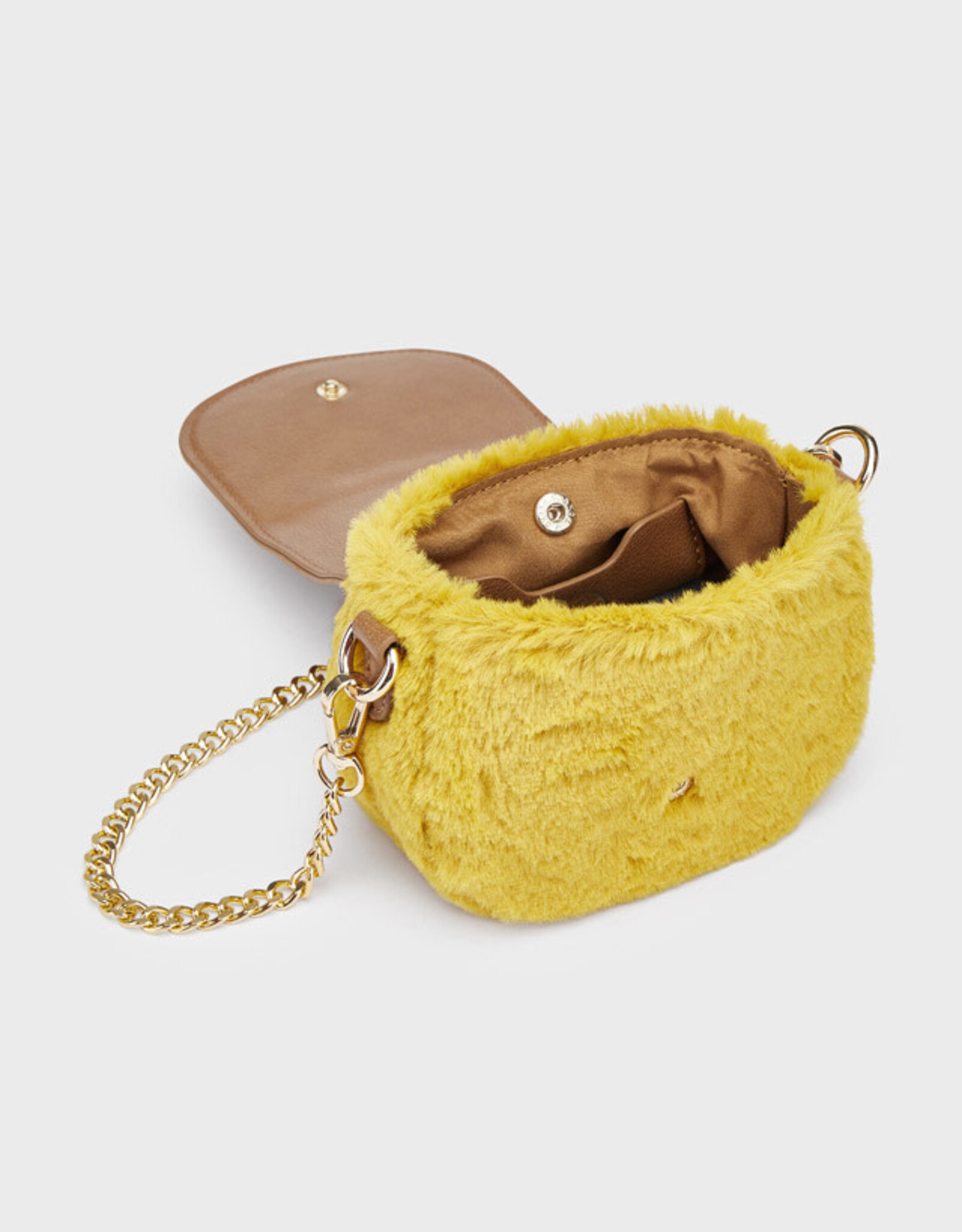 Abel & Lula Orange-Yellow Faux Fur Bag