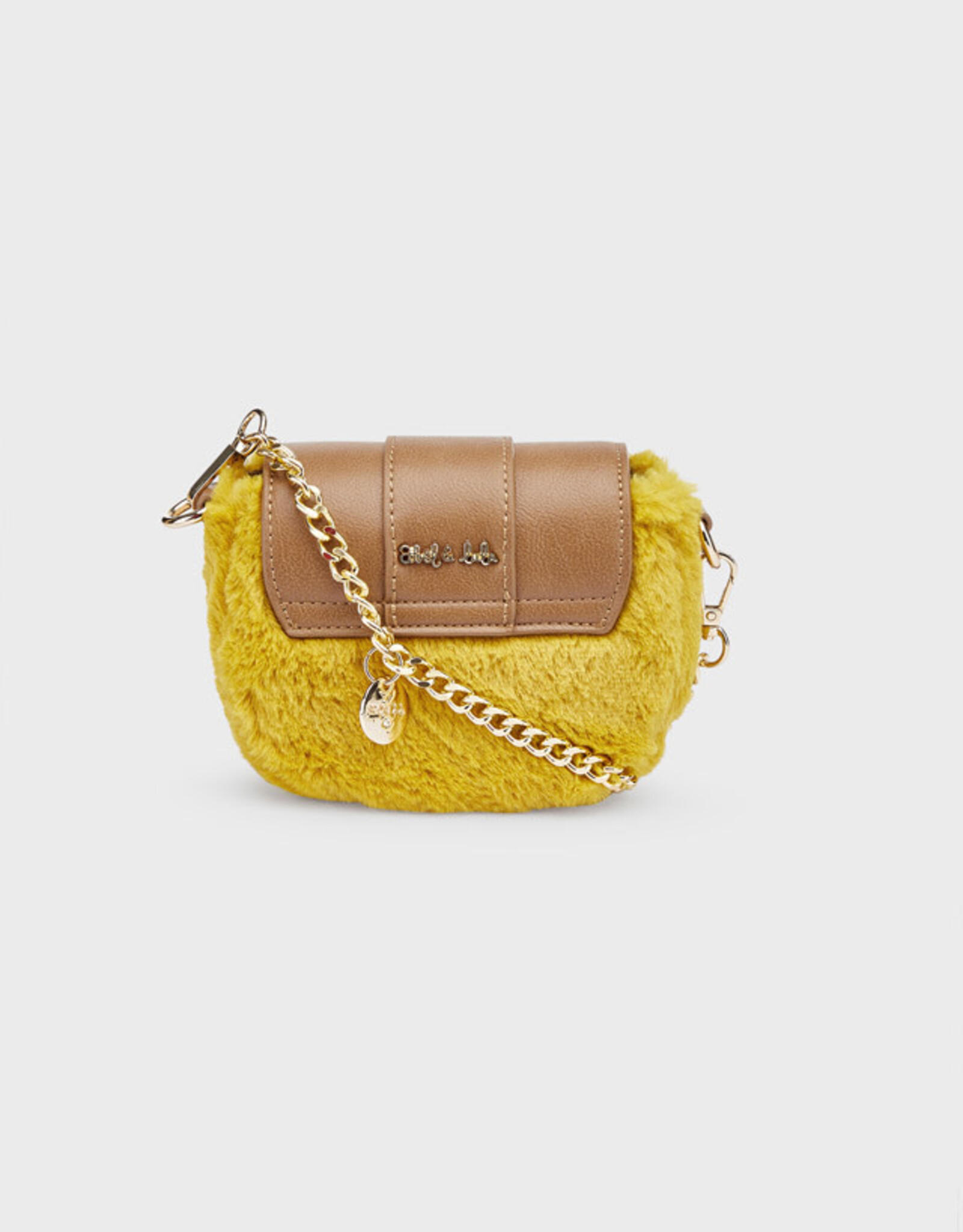 Abel & Lula Orange-Yellow Faux Fur Bag