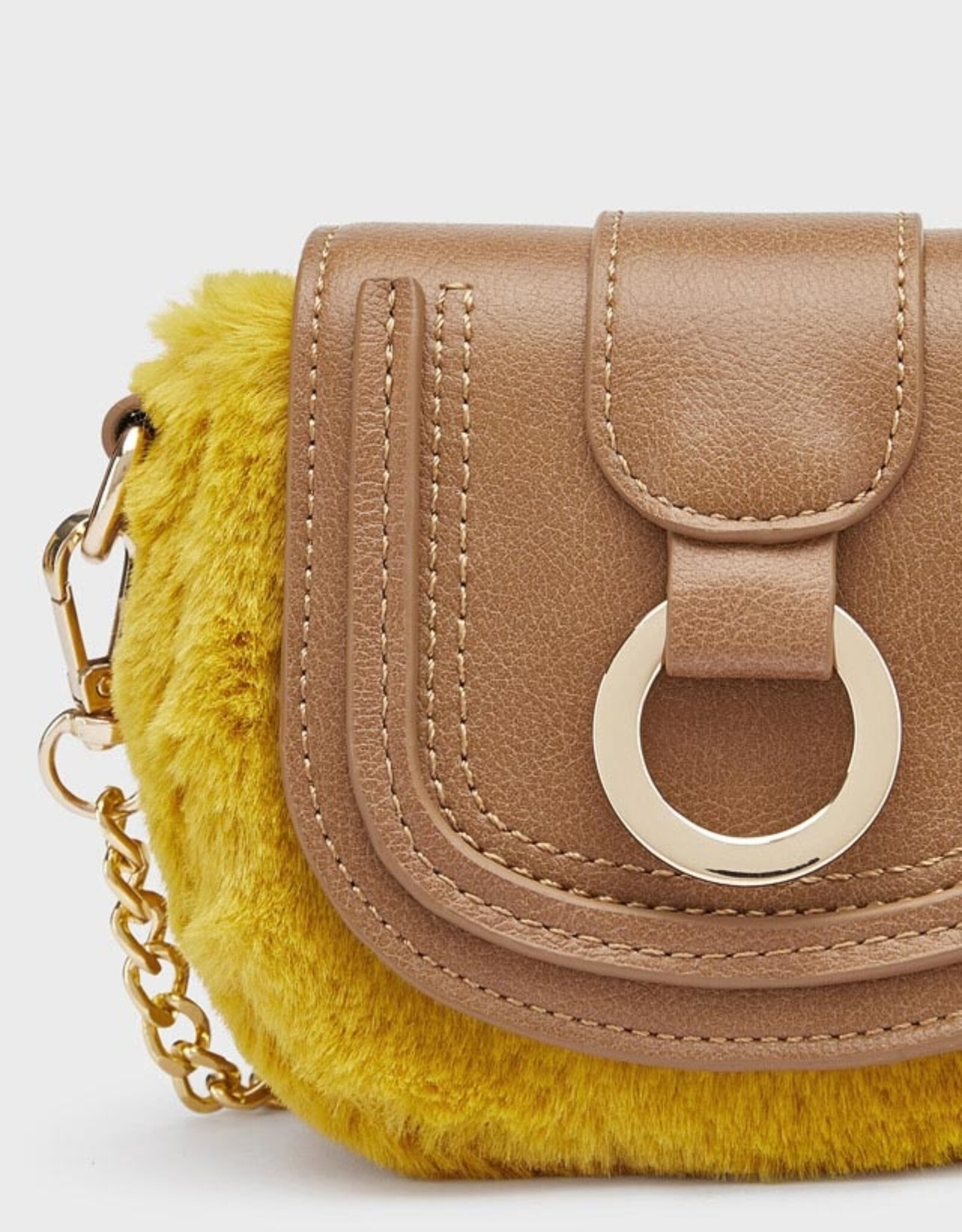 Abel & Lula Orange-Yellow Faux Fur Bag