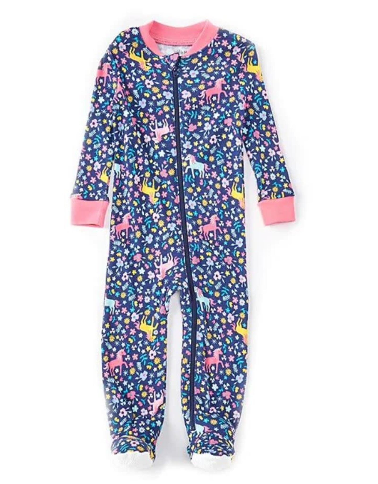 Little Me Unicorn Zip Front Footie Pajama