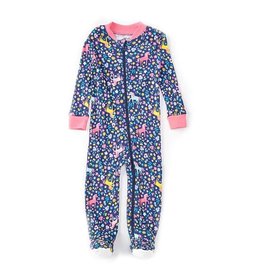 Little Me Unicorn Zip Front Footie Pajama