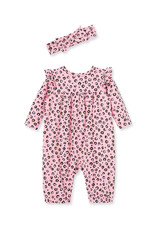 Little Me Pink Leopard Print Jumpsuit w/Headband