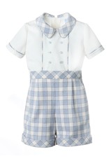 Casero Blue Gingham Check Boy Set