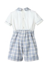 Casero Blue Gingham Check Boy Set