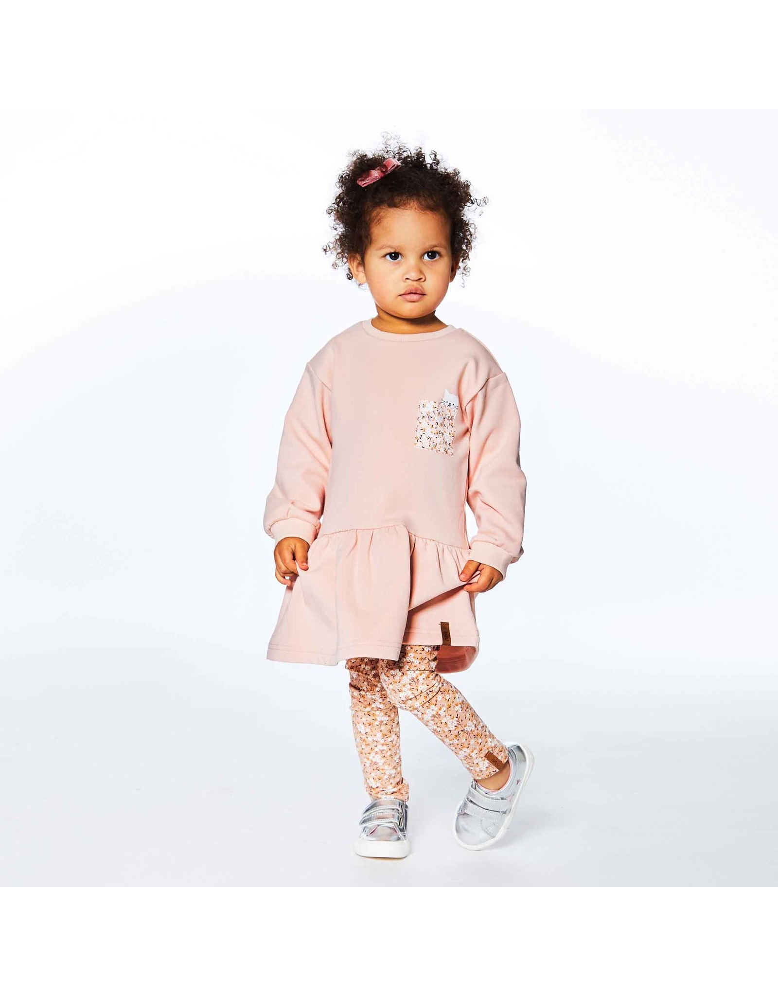 Deux Par Deux Rose Cloud Long Sleeve Fleece Dress