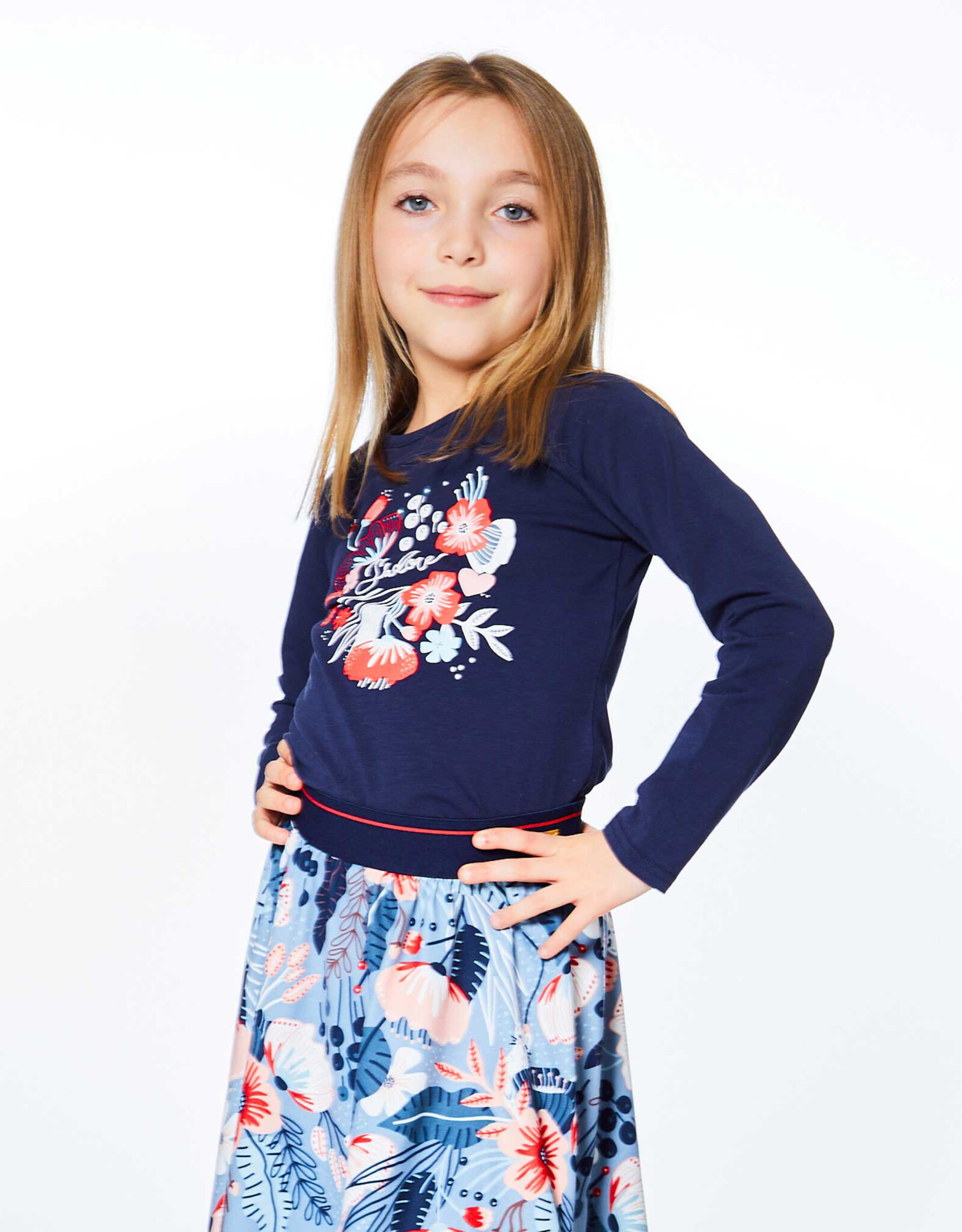 Deux Par Deux Dress Blue Raglan Long Sleeve
