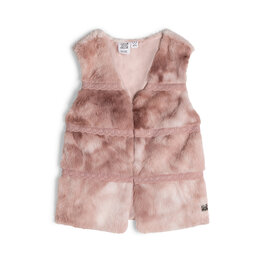 Deux Par Deux Silver Pink Faux Fur Vest