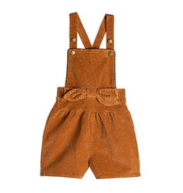 Deux Par Deux Raw Sienna Cord Overall w/Bow