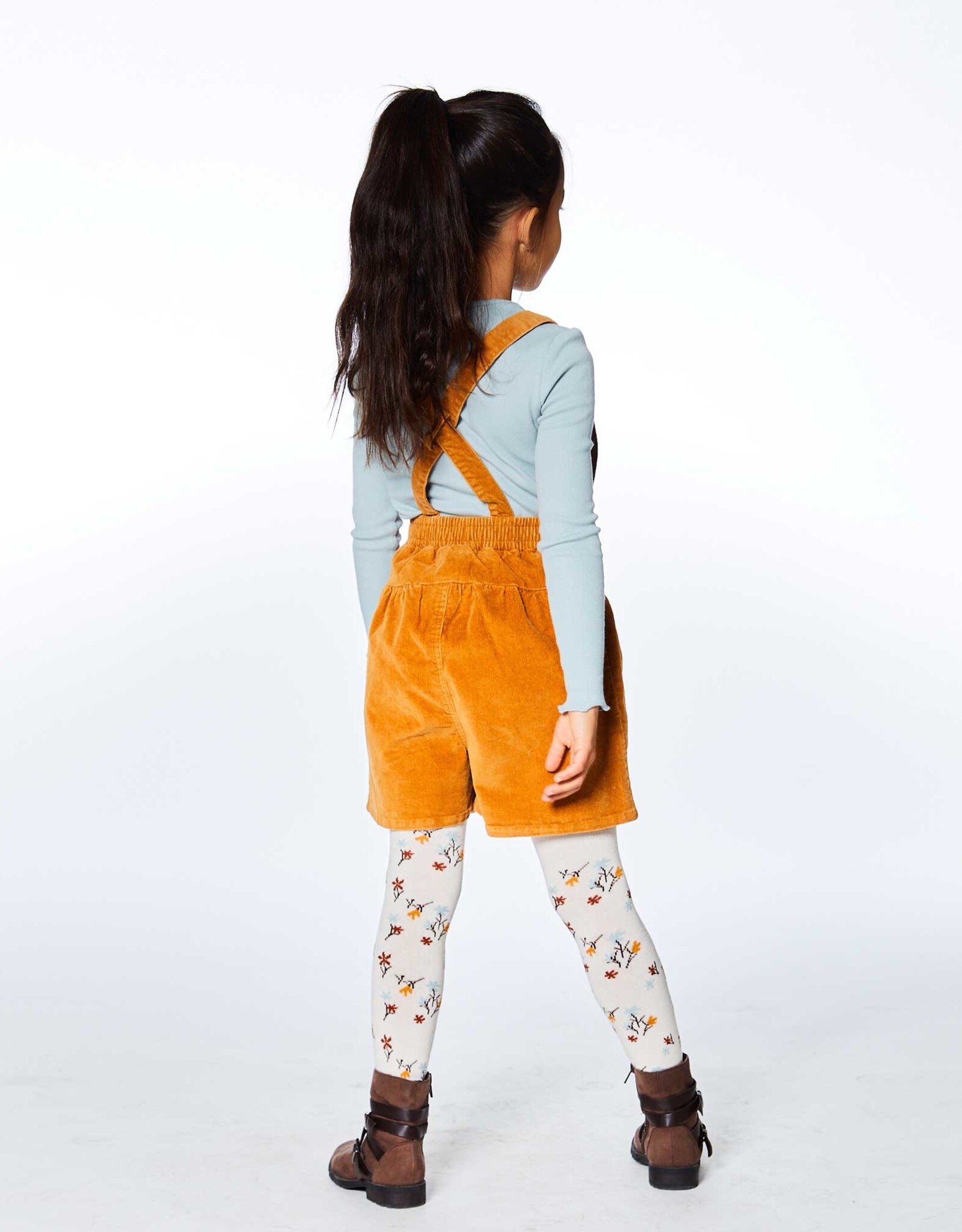 Deux Par Deux Raw Sienna Cord Overall w/Bow