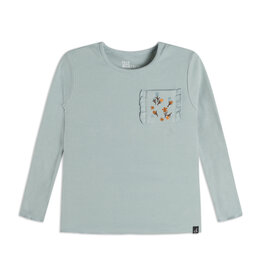 Deux Par Deux Smoke Blue Rib Long Sleeve w/Pocket