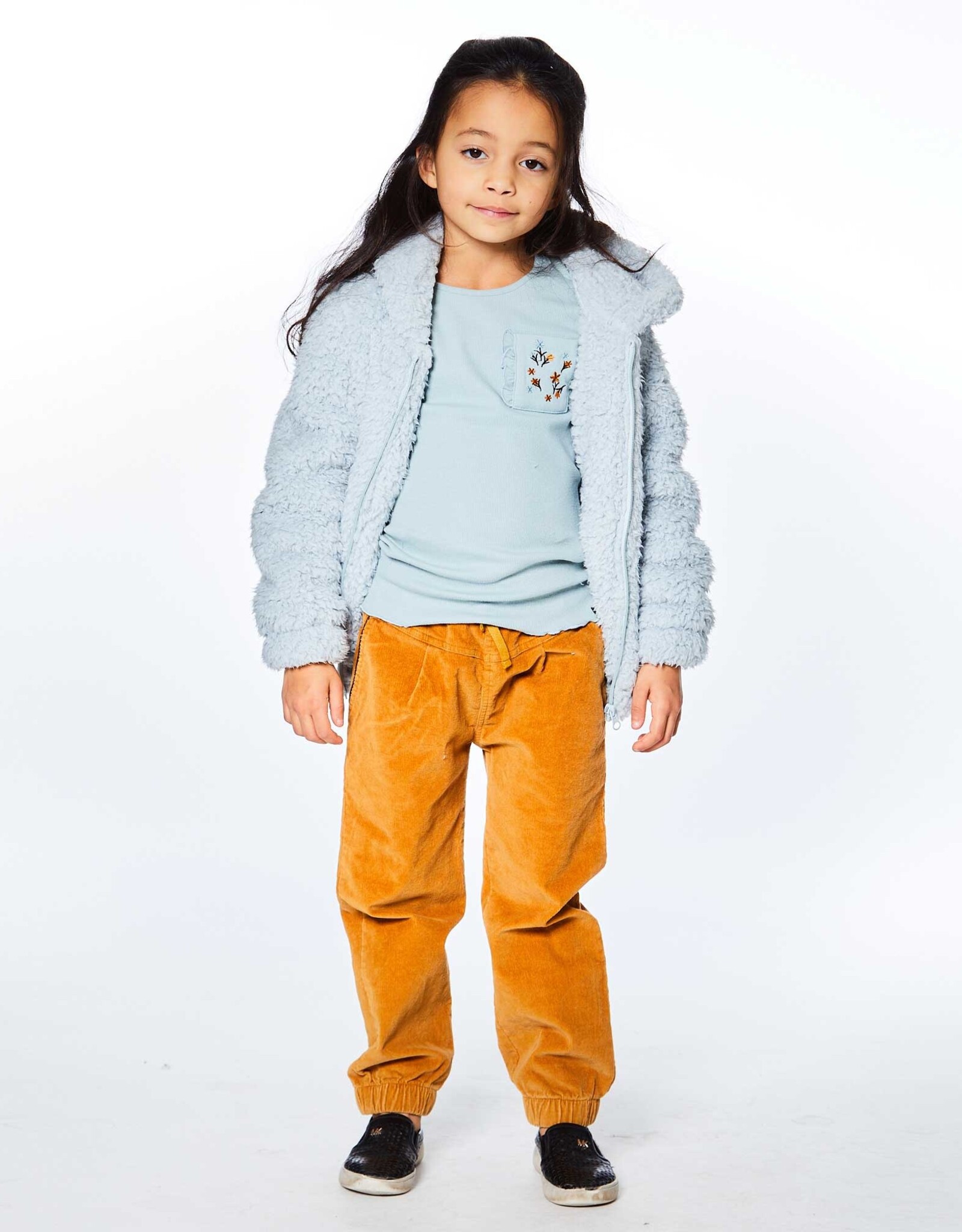 Deux Par Deux Smoke Blue Rib Long Sleeve w/Pocket