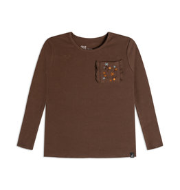 Deux Par Deux Seal Brown Rib Long Sleeve w/Pocket