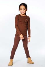 Deux Par Deux Seal Brown Rib Long Sleeve w/Pocket