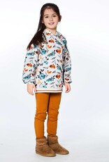 Deux Par Deux Watercolor Flowers Long Sleeve Top w/Pocket