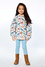 Deux Par Deux Watercolor Flowers Long Sleeve Top w/Pocket