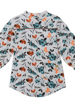 Deux Par Deux Watercolor Flowers Long Sleeve Dress