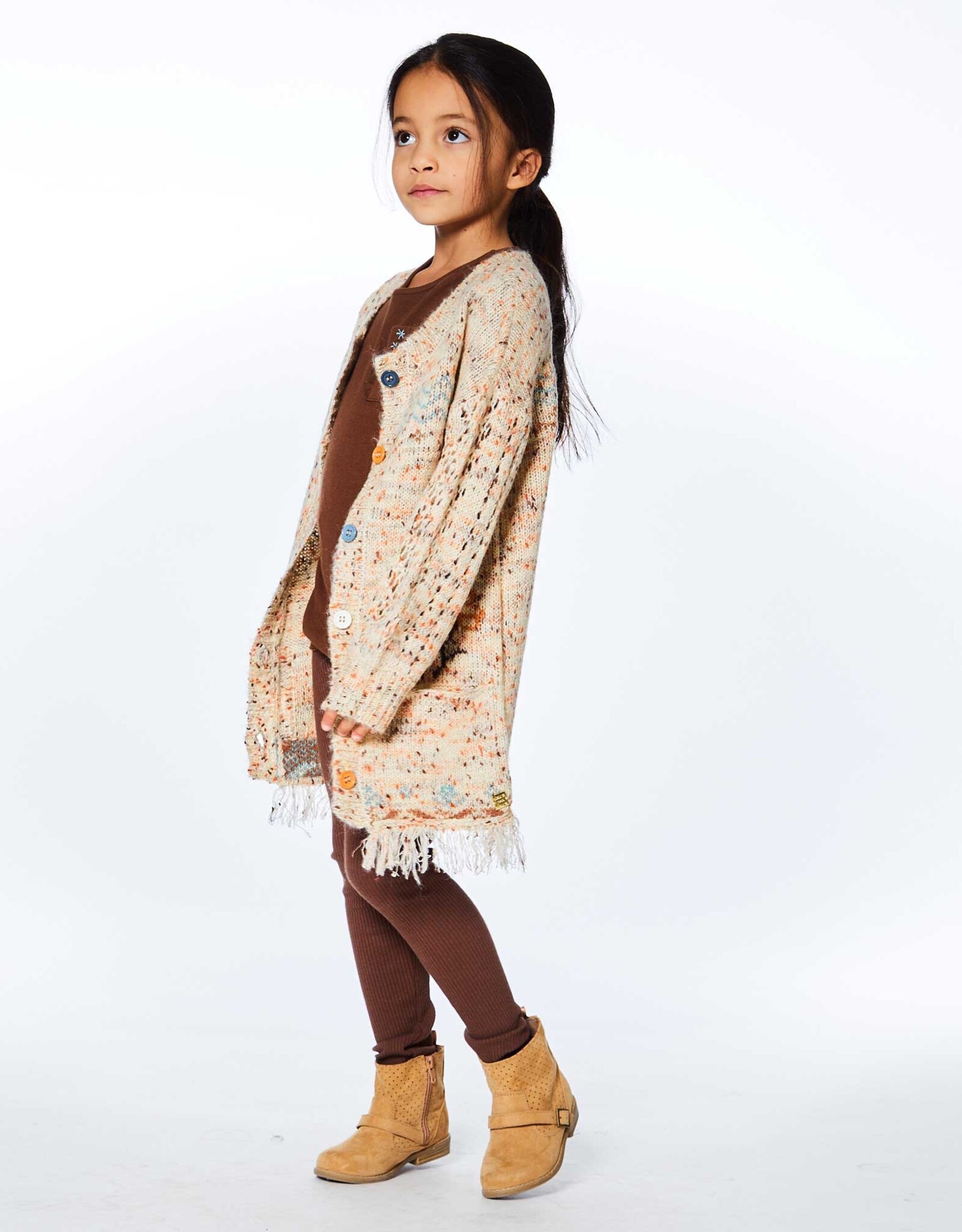 Deux Par Deux Multi Long Knitted Cardigan