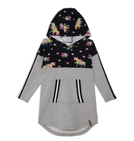 Deux Par Deux Light Heather Grey Hooded Dress