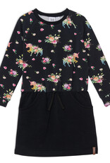 Deux Par Deux Flower Unicorn Printed Dress