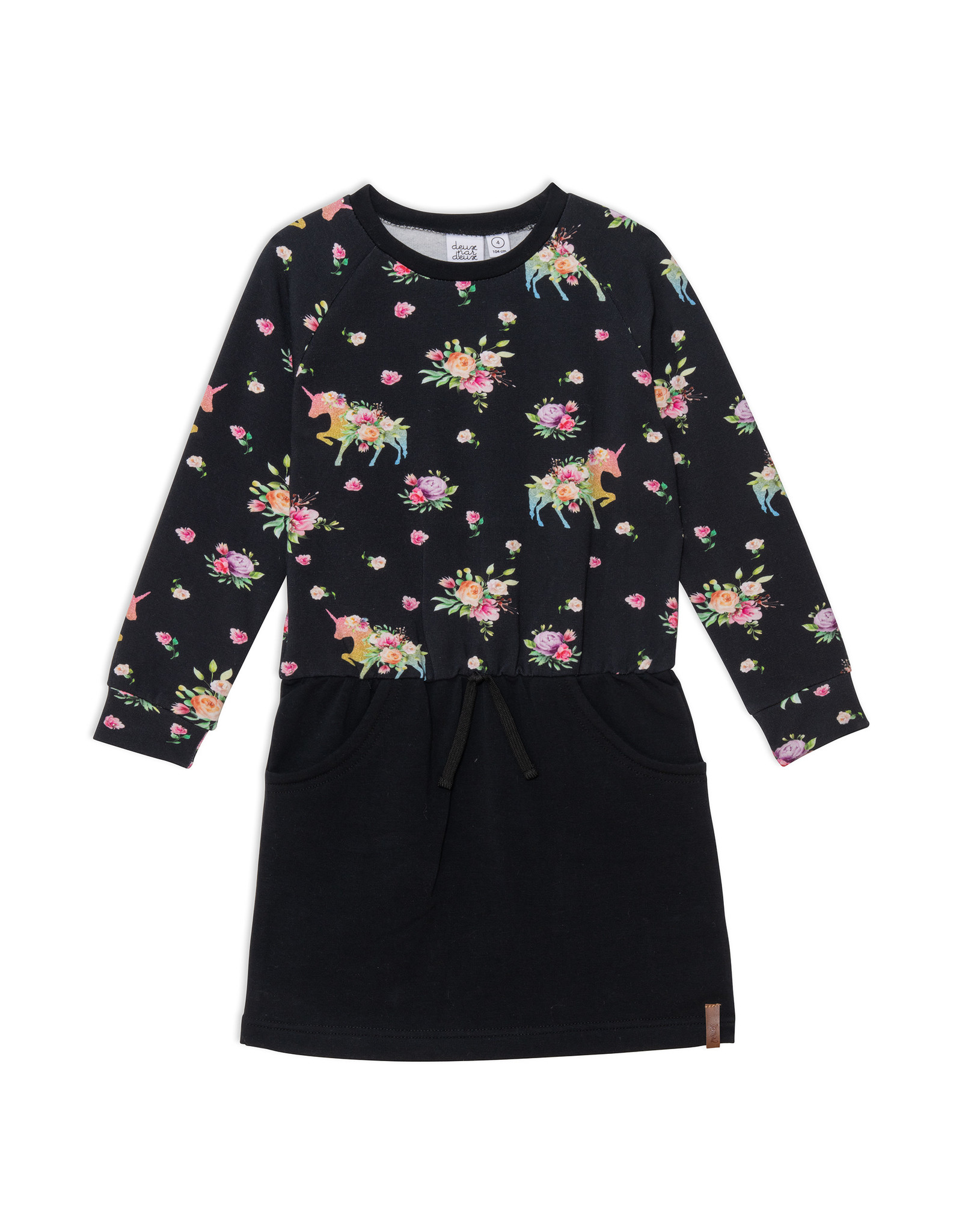 Deux Par Deux Flower Unicorn Printed Dress