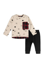 Deux Par Deux Grizzly Bear Top & Pant Set