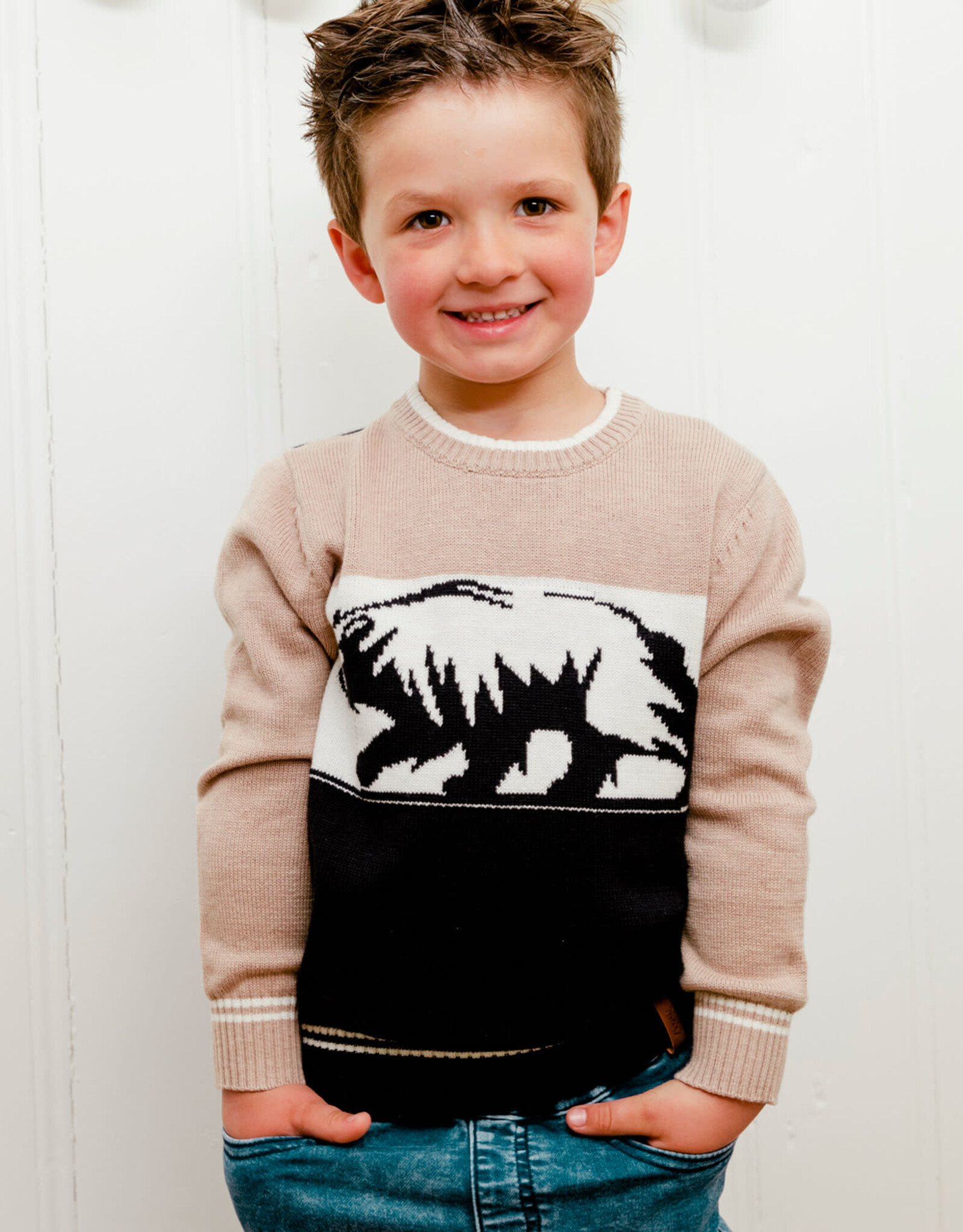 Deux Par Deux Nomad Knit Bear Top