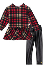 Deux Par Deux Christmas Plaid Tunic/Legging Set