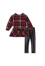 Deux Par Deux Christmas Plaid Tunic/Legging Set