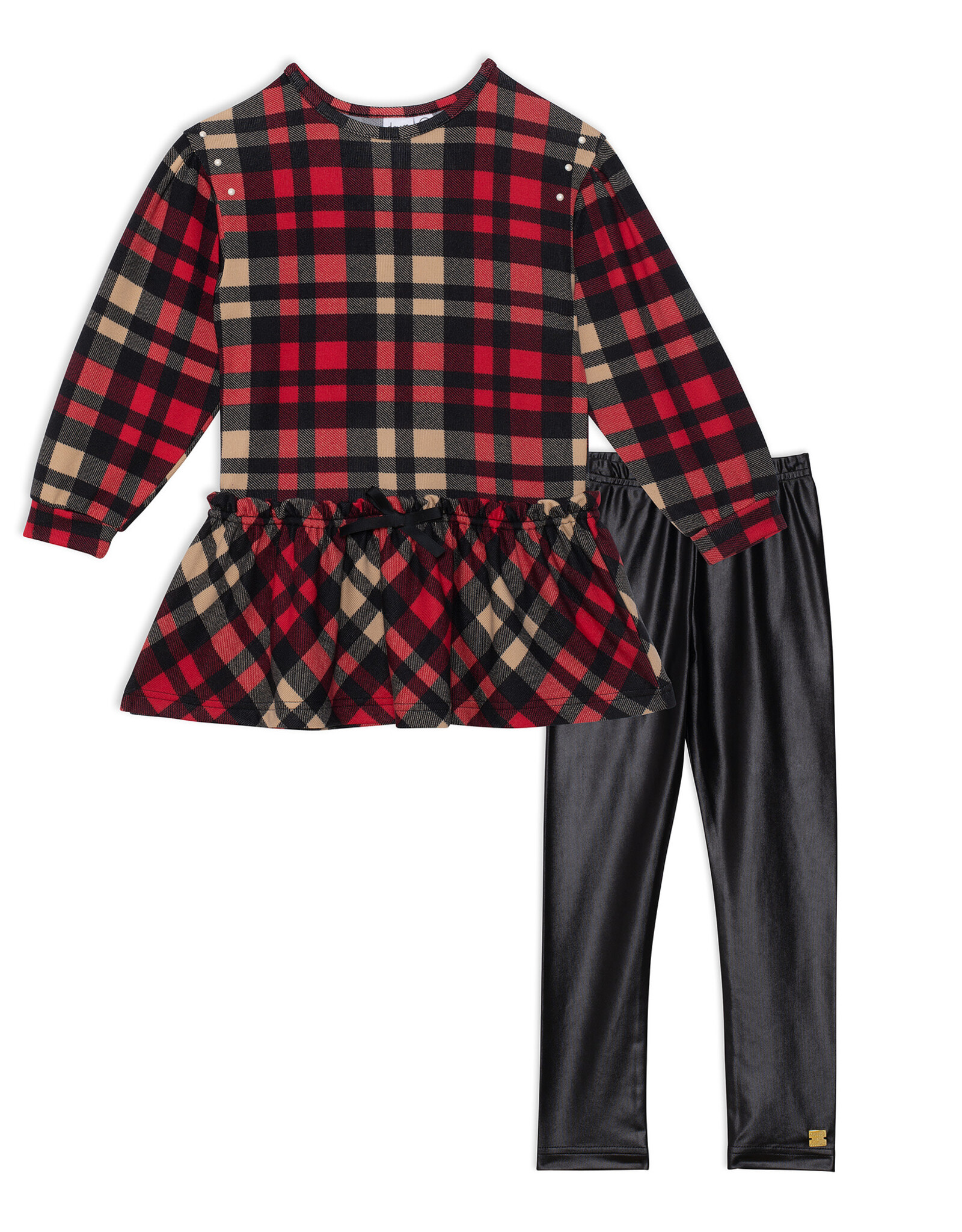 Deux Par Deux Christmas Plaid Tunic/Legging Set