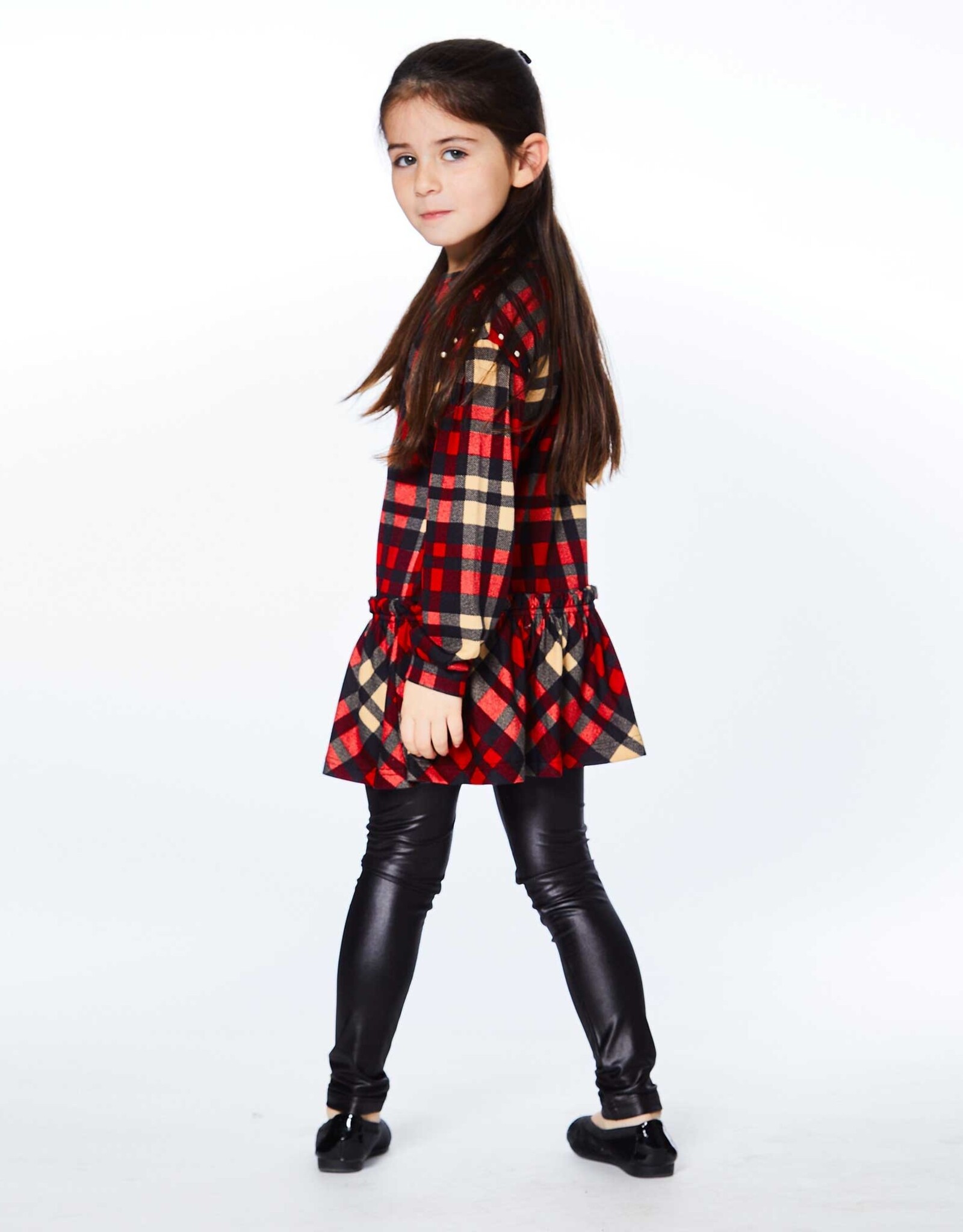 Deux Par Deux Christmas Plaid Tunic/Legging Set