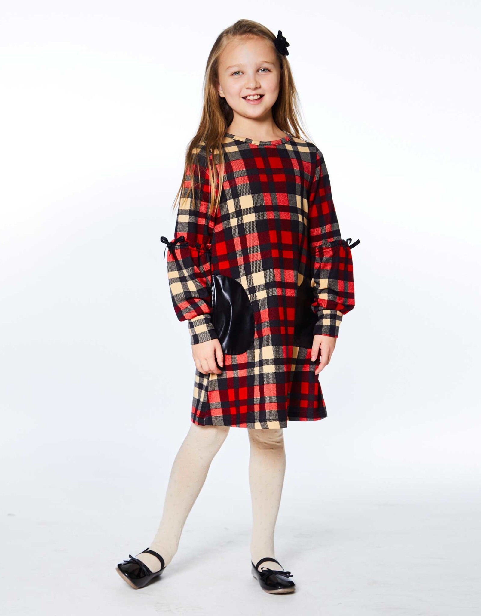 Deux Par Deux Christmas Plaid Dress w/Pocket